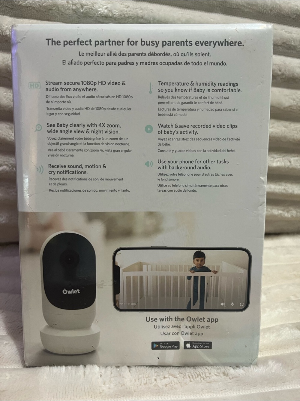 Brand new NEVER OPENED Owlet Cam2 Smart Baby Monitor Camera – White and Black